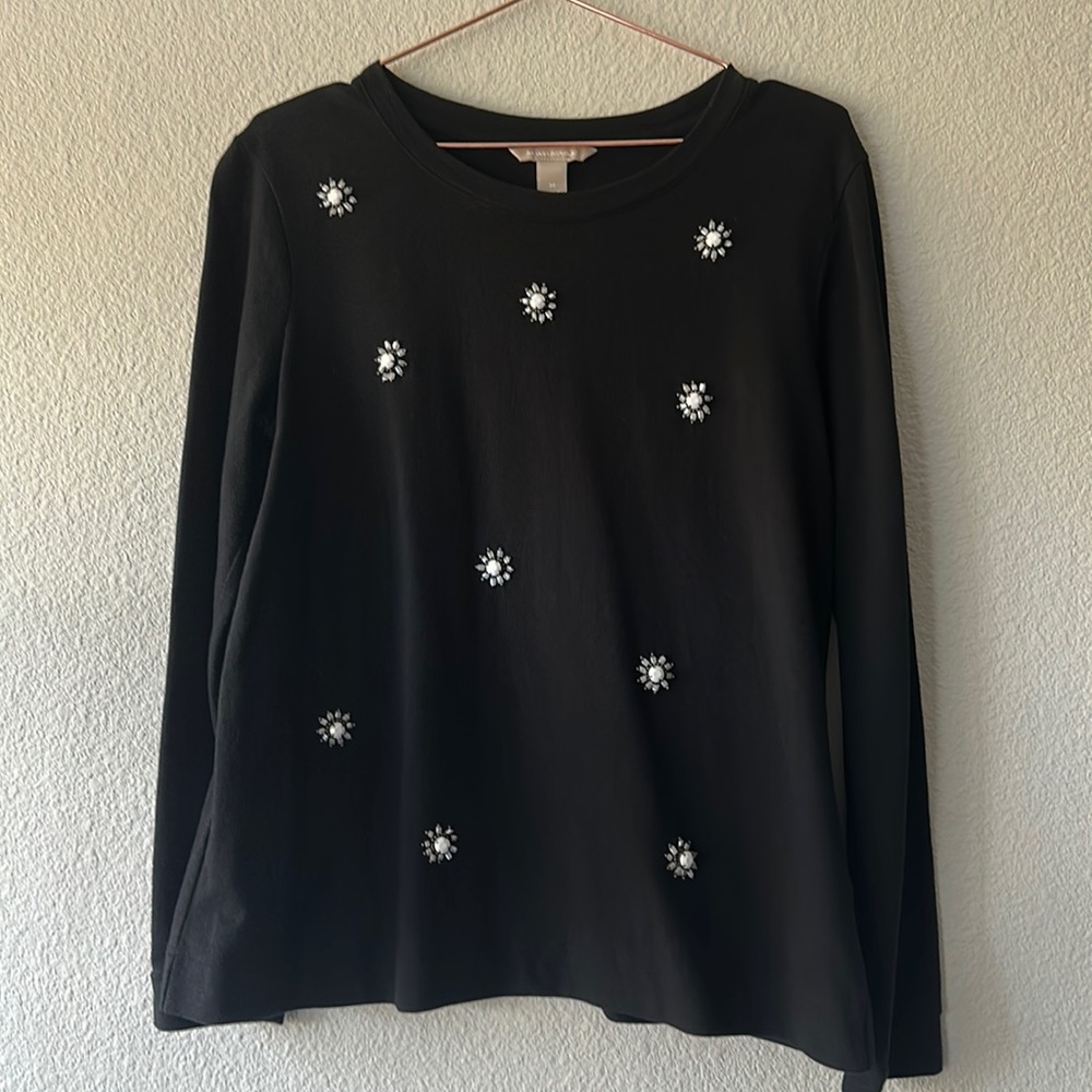Banana republic floral embellished tee